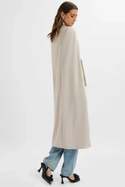 Alexia Longline Belted Cape Blazer In Stone<Lavish Alice Sale