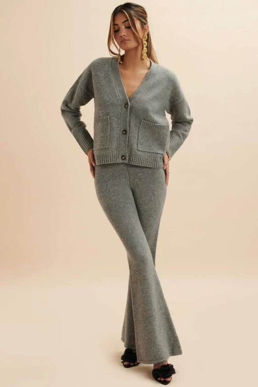Ayzel Knitted Cashmere Blend Fit & Flare Trousers In Grey<Lavish Alice Clearance