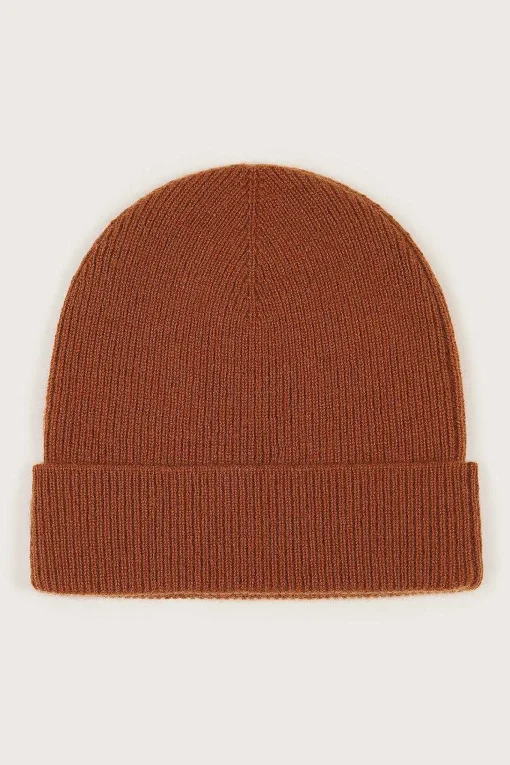 Ezra Knitted Cashmere Blend Beanie In Camel<Lavish Alice Cheap