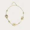 Karia Hammered Effect Oval Charm Gold Necklace<Lavish Alice Best Sale