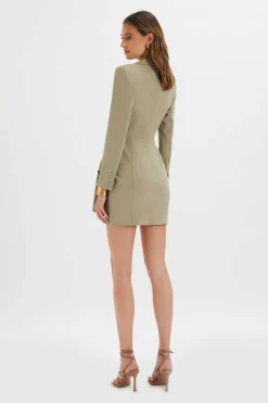 Lucy Wrap Blazer Mini Dress In Sage Green<Lavish Alice Outlet
