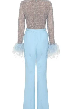 Myla Beaded Sequin Jumpsuit In Baby Blue<Lavish Alice Flash Sale