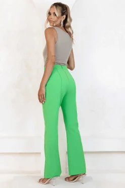 Raquel Fit And Flare Trouser In Apple Green<Lavish Alice Cheap