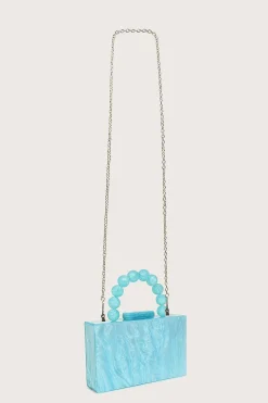 Reya Bead Handle Marbled Box Clutch Bag In Blue<Lavish Alice Sale