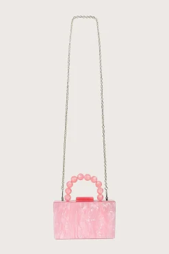 Reya Bead Handle Marbled Box Clutch Bag In Pink<Lavish Alice Flash Sale