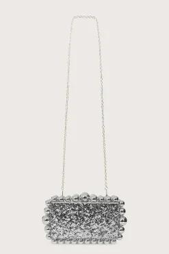Tia Marbled Faux Pearl Box Clutch Bag In Silver<Lavish Alice Cheap