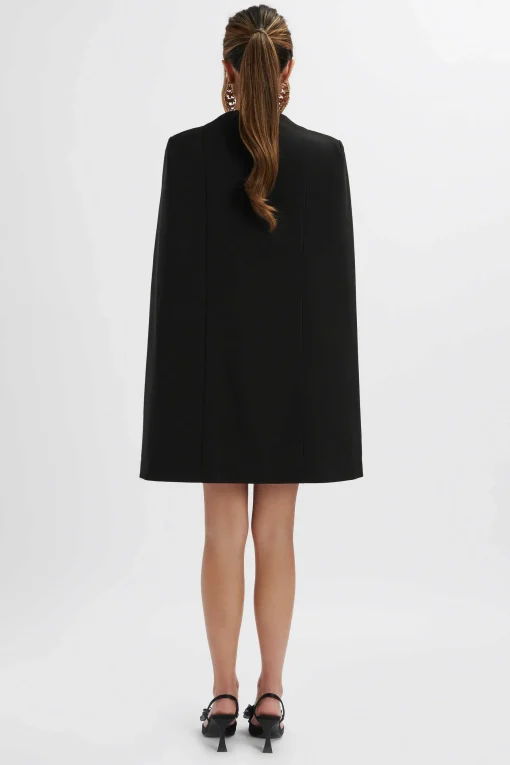 Tiffany Belted Cape Blazer Mini Dress In Black<Lavish Alice Hot