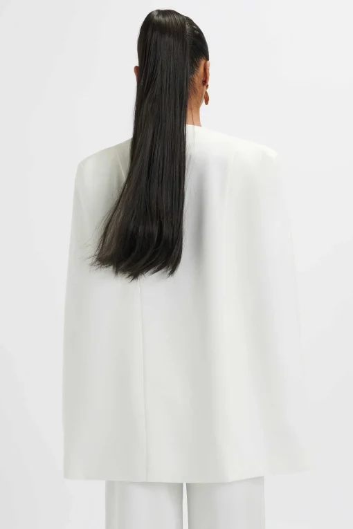 Zendaya Classic Cape Blazer Jacket In White<Lavish Alice New